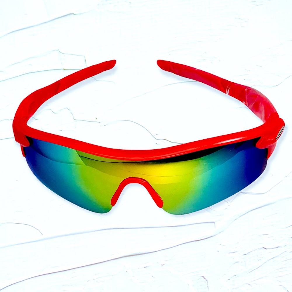 Red Mirrored Sport Sunglasses UV400